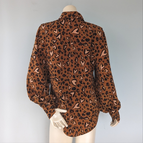 Karl Lagerfeld Paris Heart Print Long Sleeve Blouse - Picture 6 of 7